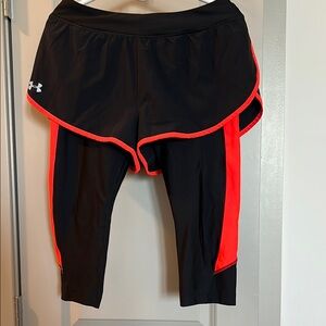 Under Armour Black and Red Athletic Shorts